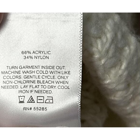 Express Sweater Womens XS White Cowl Neck Chunky Knit Soft Balloon Bishop Sleeve - Picture 14 of 14